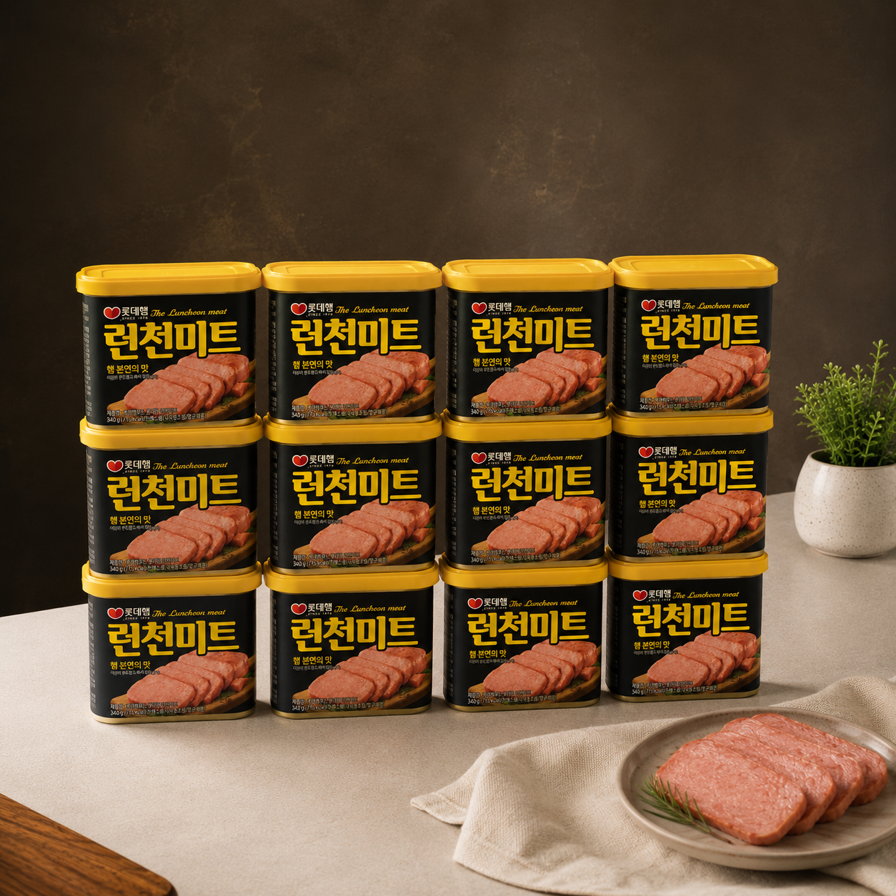 롯데웰푸드 런천미트 통조림캔 340g x 12캔/업소용 햄통조림