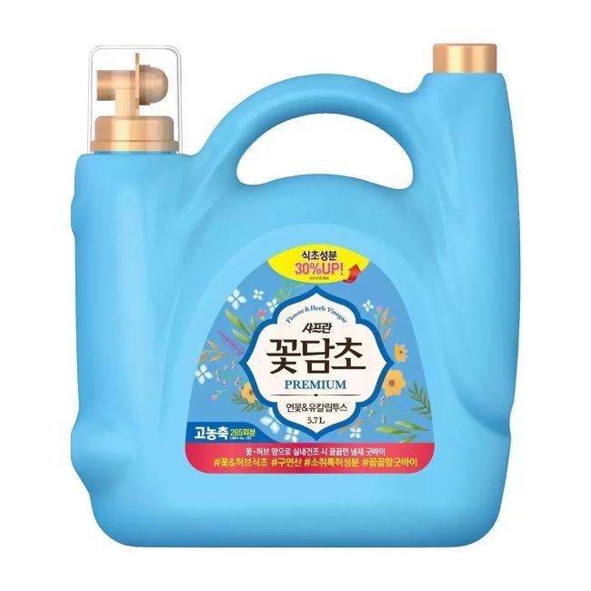 [온누리7%혜택]샤프란 꽃담초 섬유유연제 5.7리터 (연꽃 & 유칼립투스향) ( 유칼립투스향)-1개)
