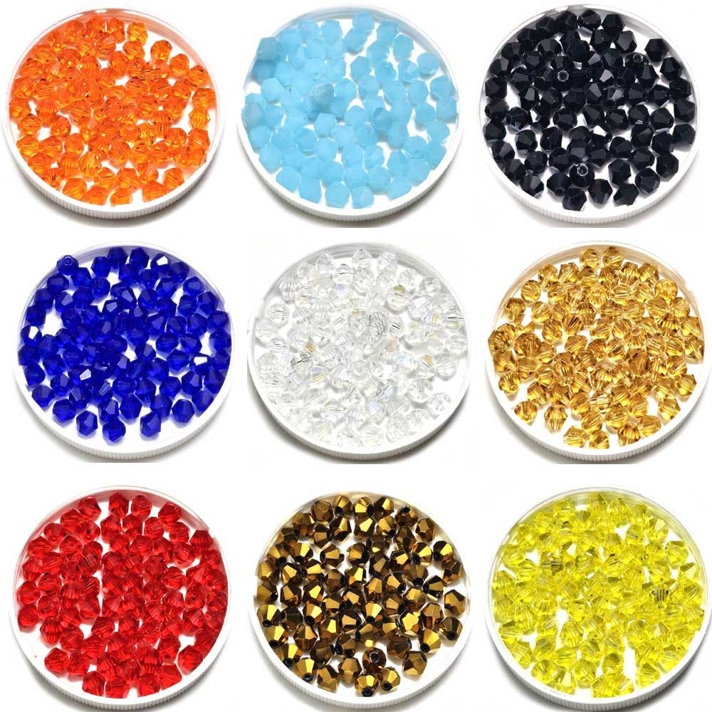 Bead 크리스탈 4mm 주판알비즈 한팩 100알, 컬러선택