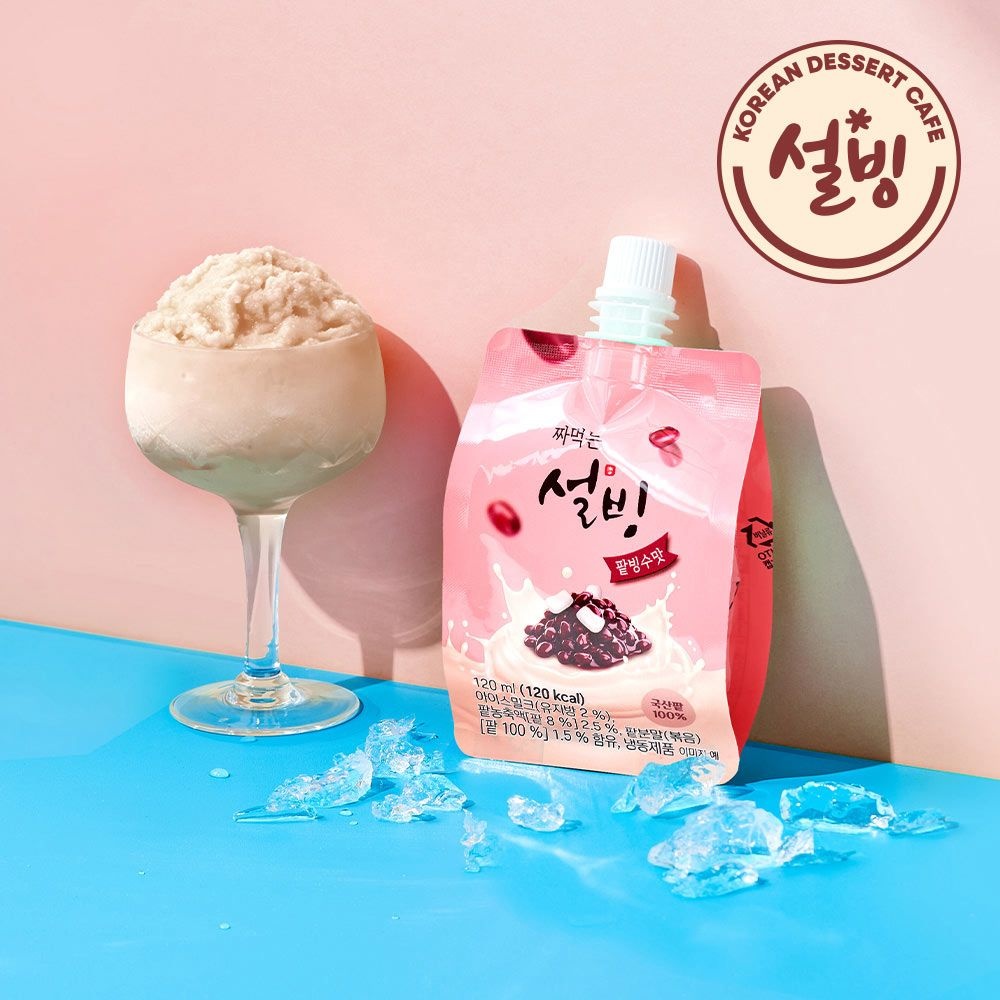 [롯데온] 짜먹는 설빙 망고/쿠키앤크림/팥빙수맛 120mlx24개입