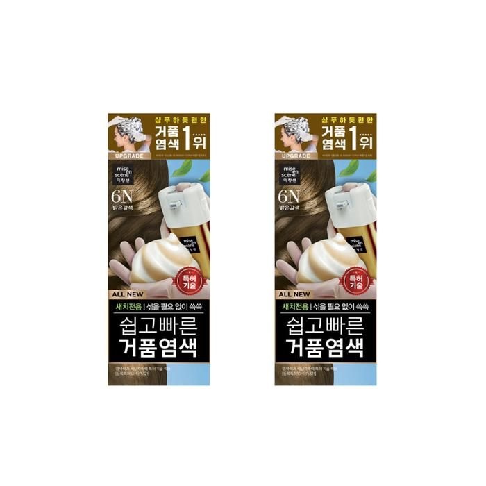 [미쟝센] 미쟝센 올뉴 쉽고빠른거품염색 6N 밝은갈색 2개