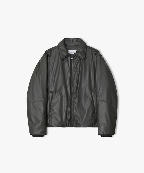 [리버클래시]LLW22679 차콜 레더 덕다운 점퍼