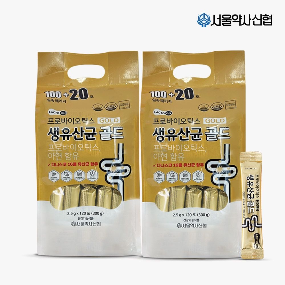 [롯데온]락토온 프로바이오틱스 생유산균 골드 120포 1+1 (8개월분) (22,330원/무료)