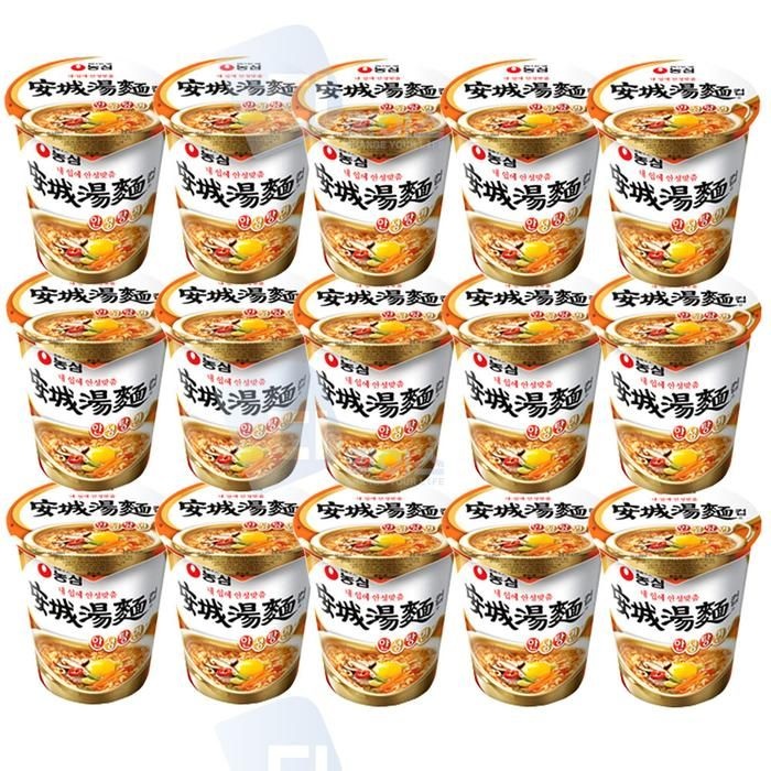 농심 안성탕면컵 66g 미니컵 15개 작은 컵라면 용기면 간식 간편식 캠핑 낚시 야식 아침식사 해장라면