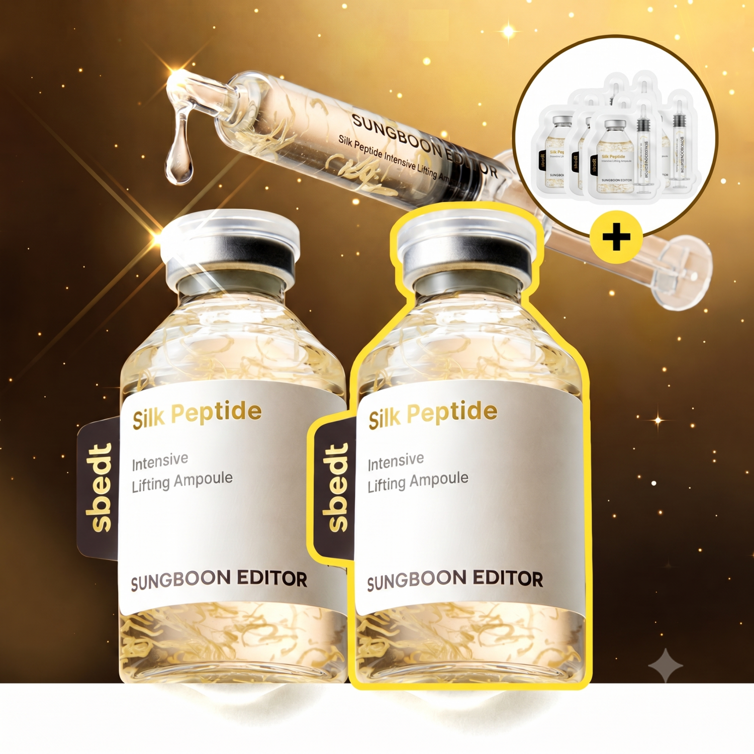 [홈쇼핑 완판]대용량실크펩타이드 녹는실 리프팅 앰플 60ml 2개 (+리프팅 앰플 10ml 증정)