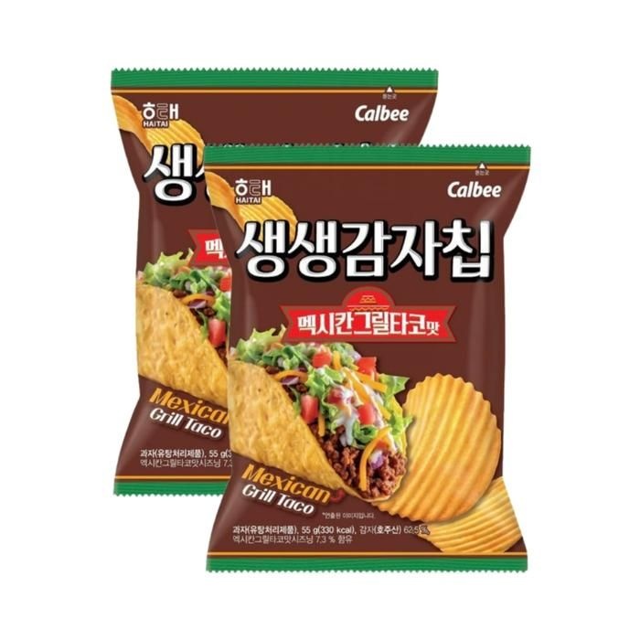 해태 생생감자칩 맥시칸그릴타코맛  55g x 2개