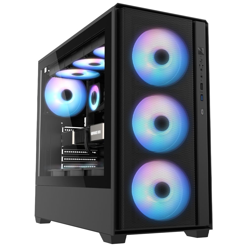 3RSYS R407 세븐팬 데스크탑 PC케이스 블랙