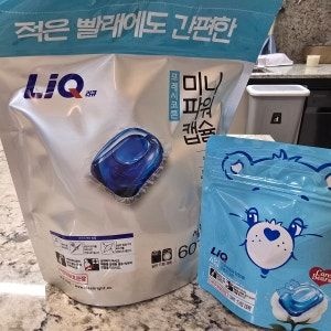 리큐 미니파워 캡슐세제 프레시코튼 60입 1개+코튼허그 4입