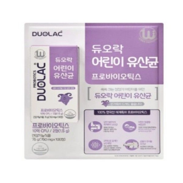 코스트코 듀오락 키즈 유산균 750mg x 100정 어린이 유산균 듀오락 유산균