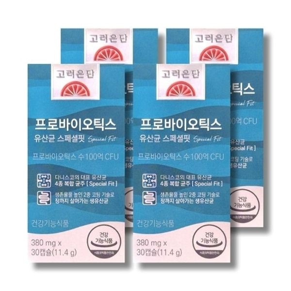 고려은단 프로바이오틱스 유산균 스페셜핏 380mg 30캡슐 4박스 /...
