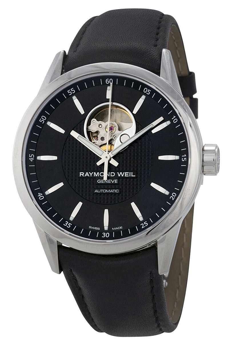[해외] RAYMOND WEIL 레이몬드 웨일 프리랜서 오토매틱 블랙 다이얼 가죽 스트랩 남성용 시계 2710-STC-20021 675719