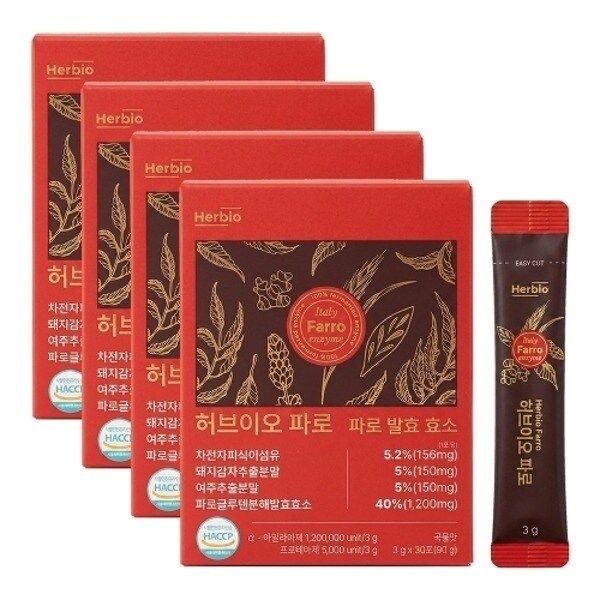 허브이오 파로 발효 효소 곡물맛 3gX30포X4박스25536146672009