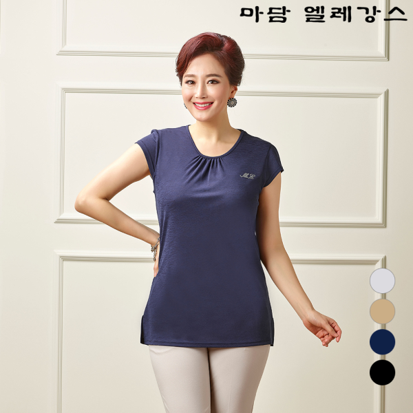 [패션플러스][마담엘레강스][마담엘레강스] 로고 핫픽스 블라우스 K211BL02