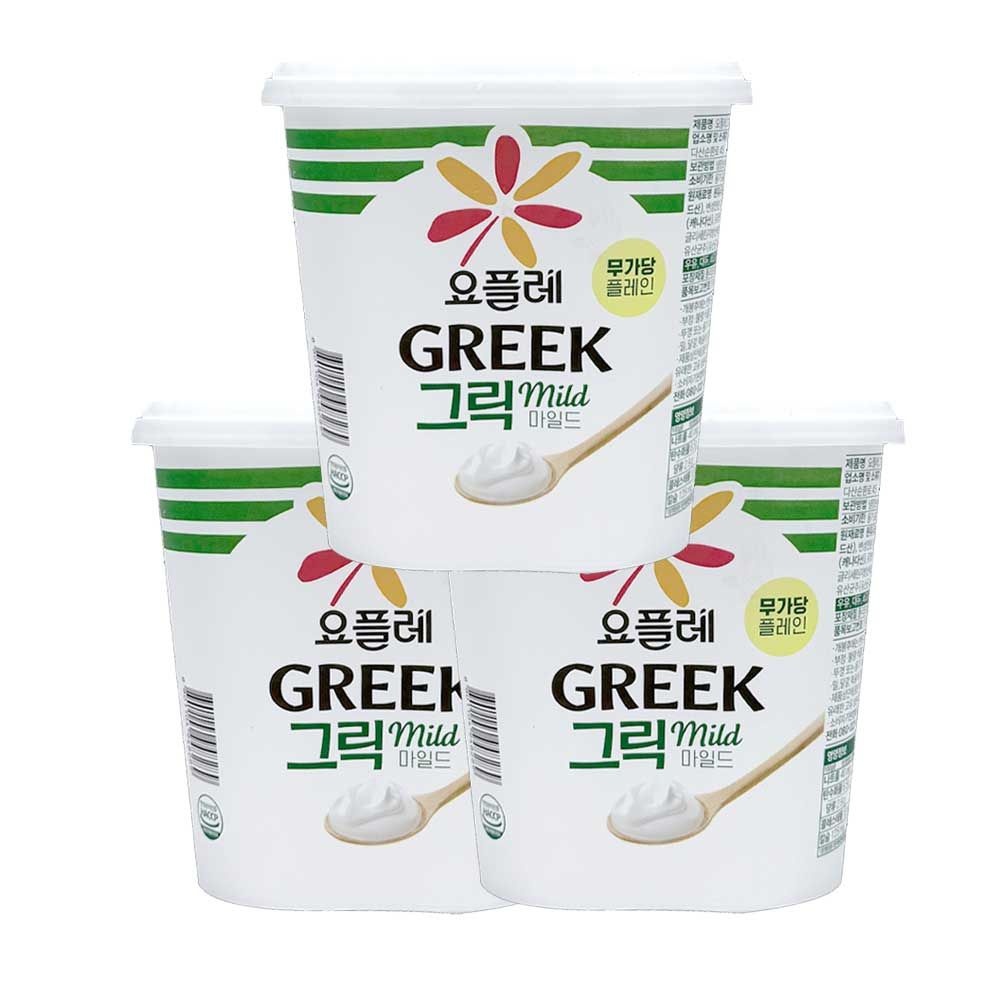 빙그레 요플레 그릭요거트 마일드 무가당 플레인 900g x 3개