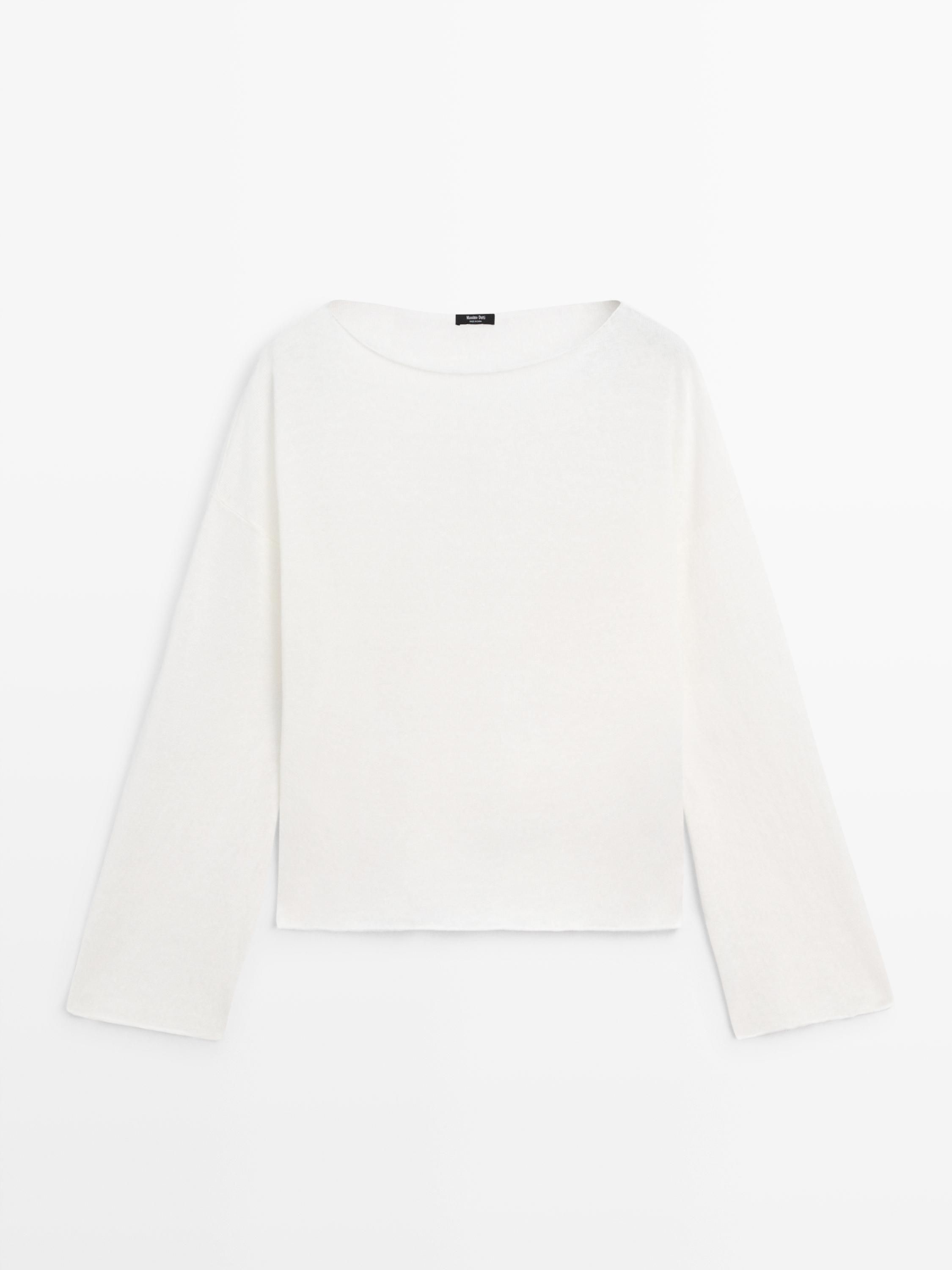 [해외] 마시모두띠 린넨 보트넥 니트 스웨터 Grbrochenes Weiss 5698598