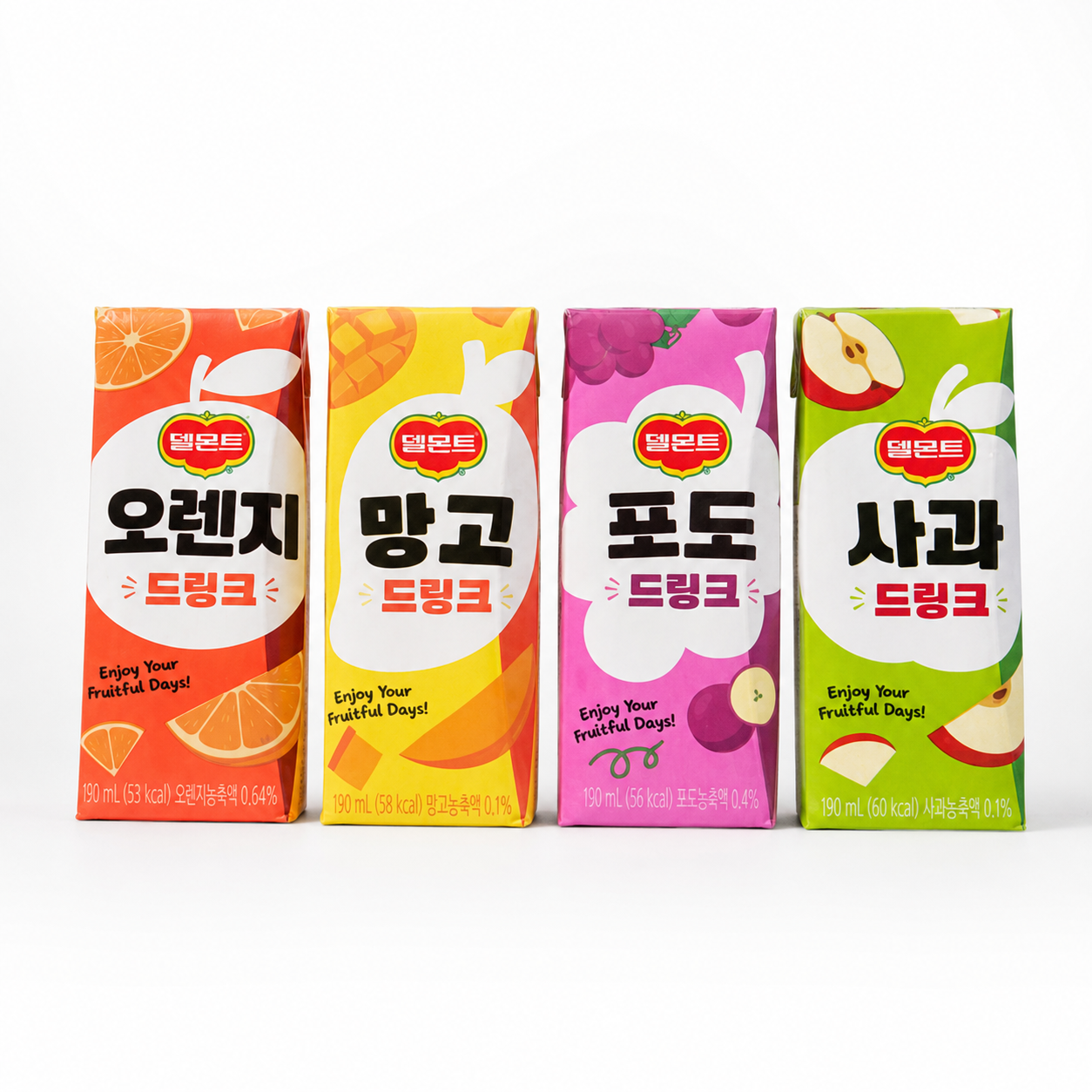 델몬트 드링크 190ml 32팩 (오렌지x8 포도x8 사과x8 망고x8)
