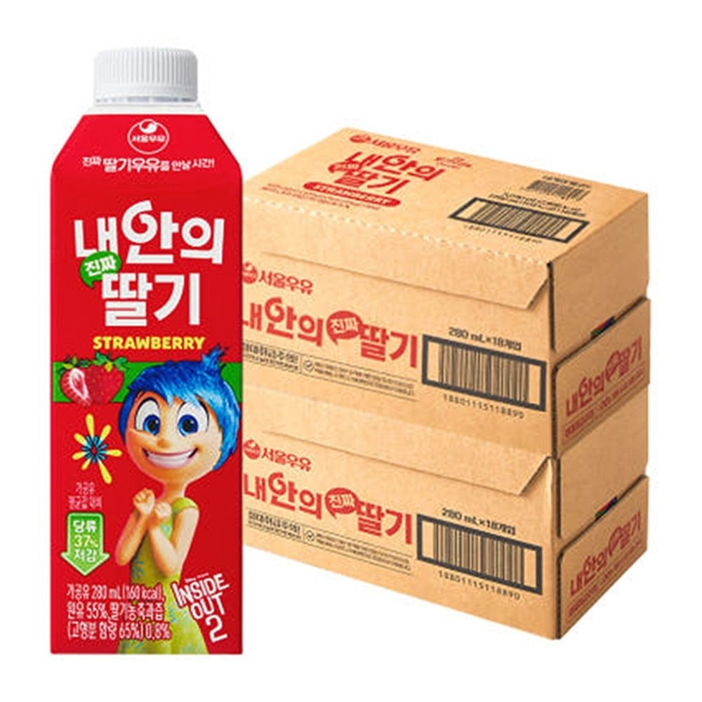 서울우유 내안의 진짜 딸기우유 280ml 36개입