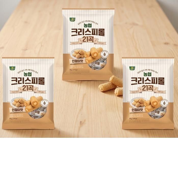 농협 크리스피롤 21곡 인절미맛 400g 2+1(총3개) 맛있는 간편한 간식 과자 디저트  탕비실 캠핑