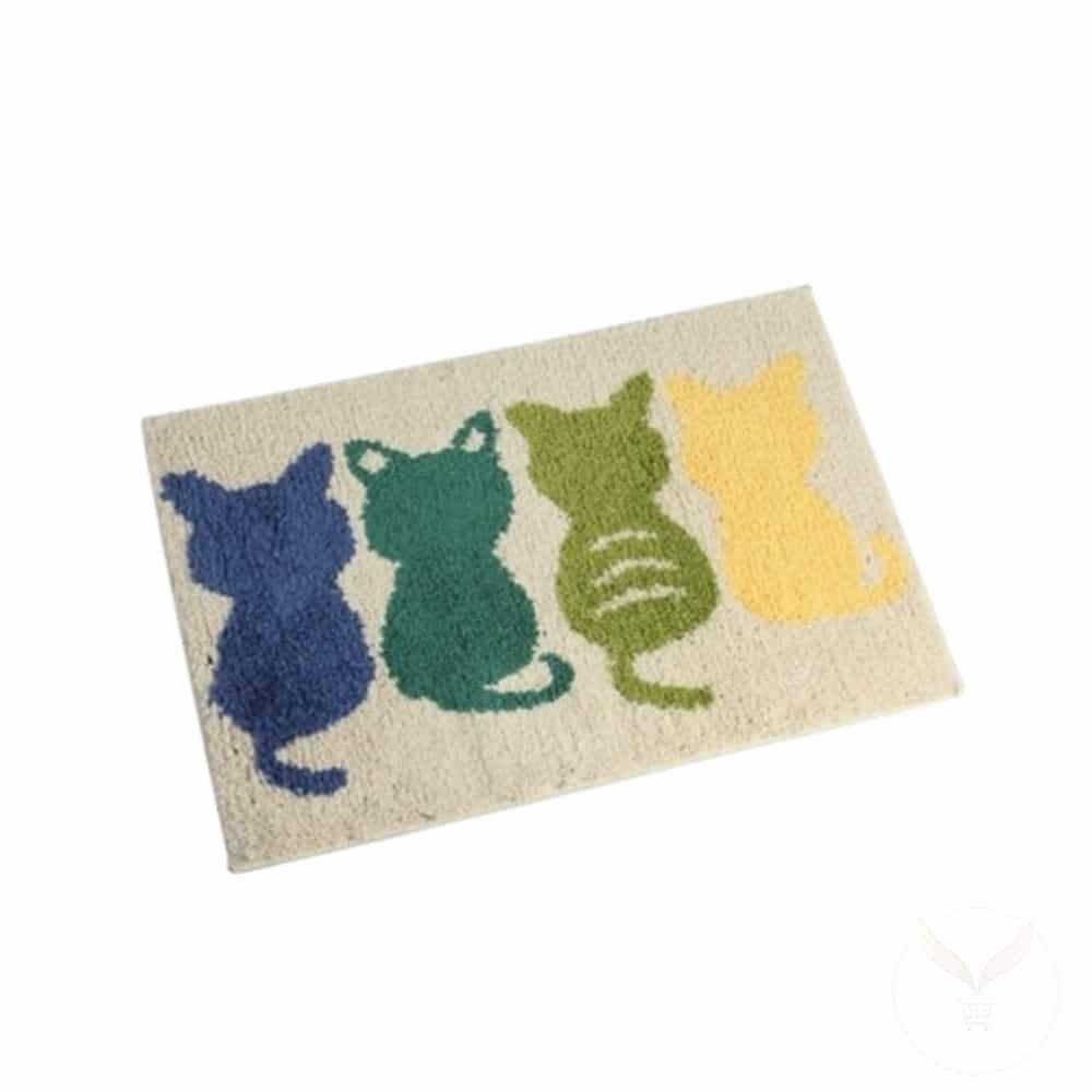 JDSTORE 논슬립 고양이 발매트 화이트 귀여운발매트 욕실발매트 소형러그 주방발판