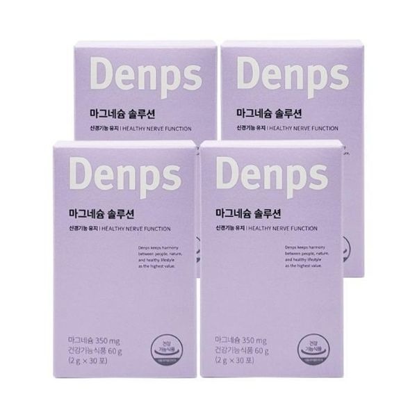 덴프스 마그네슘 솔루션 2g x 30포 피로회복 도움 4개 Ss