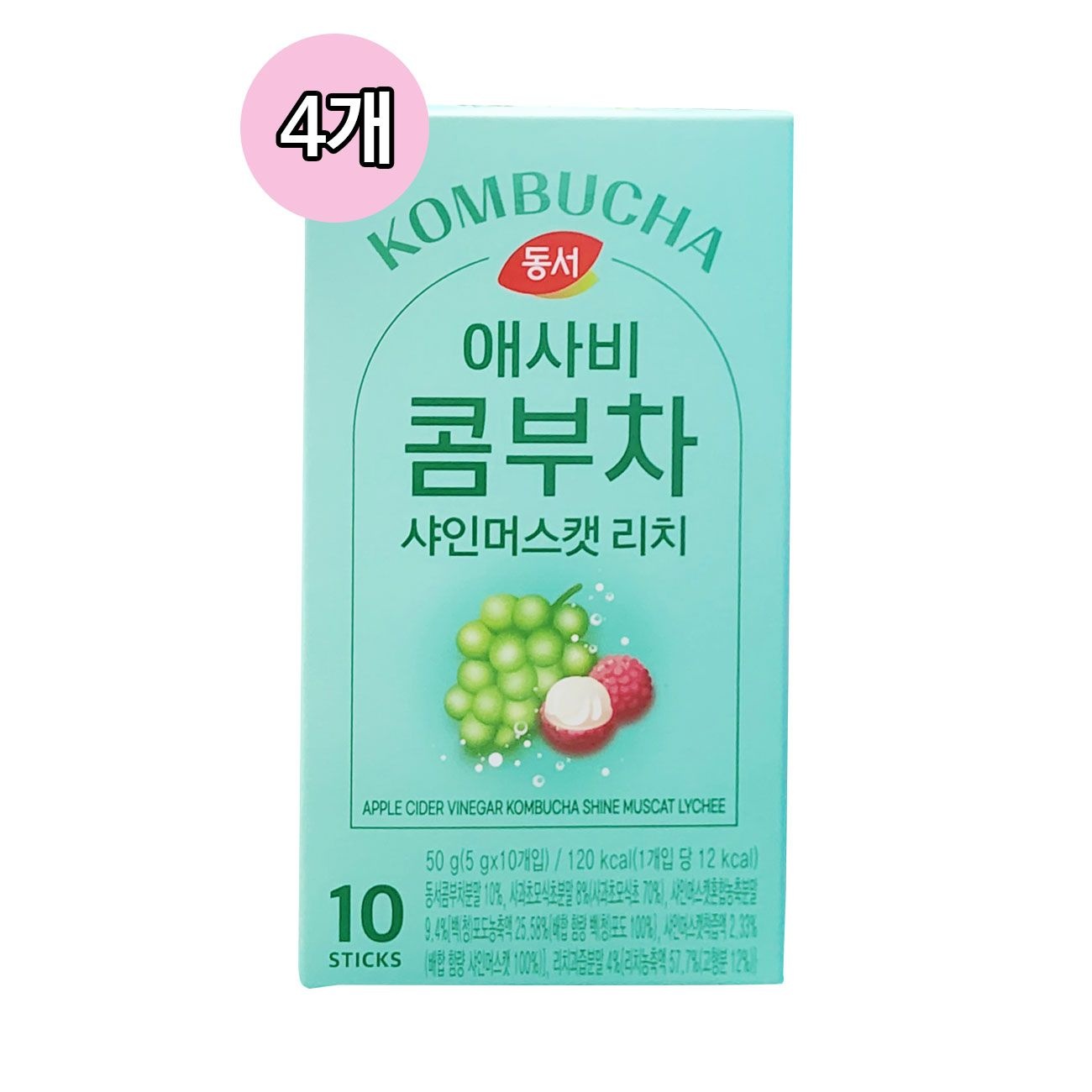 [온누리7%혜택]동서 애사비 콤부차 샤인머스캣 리치/자몽 오렌지 50g(4개입) 옵션선택 (샤인머스캣 리치 50g(4개입))