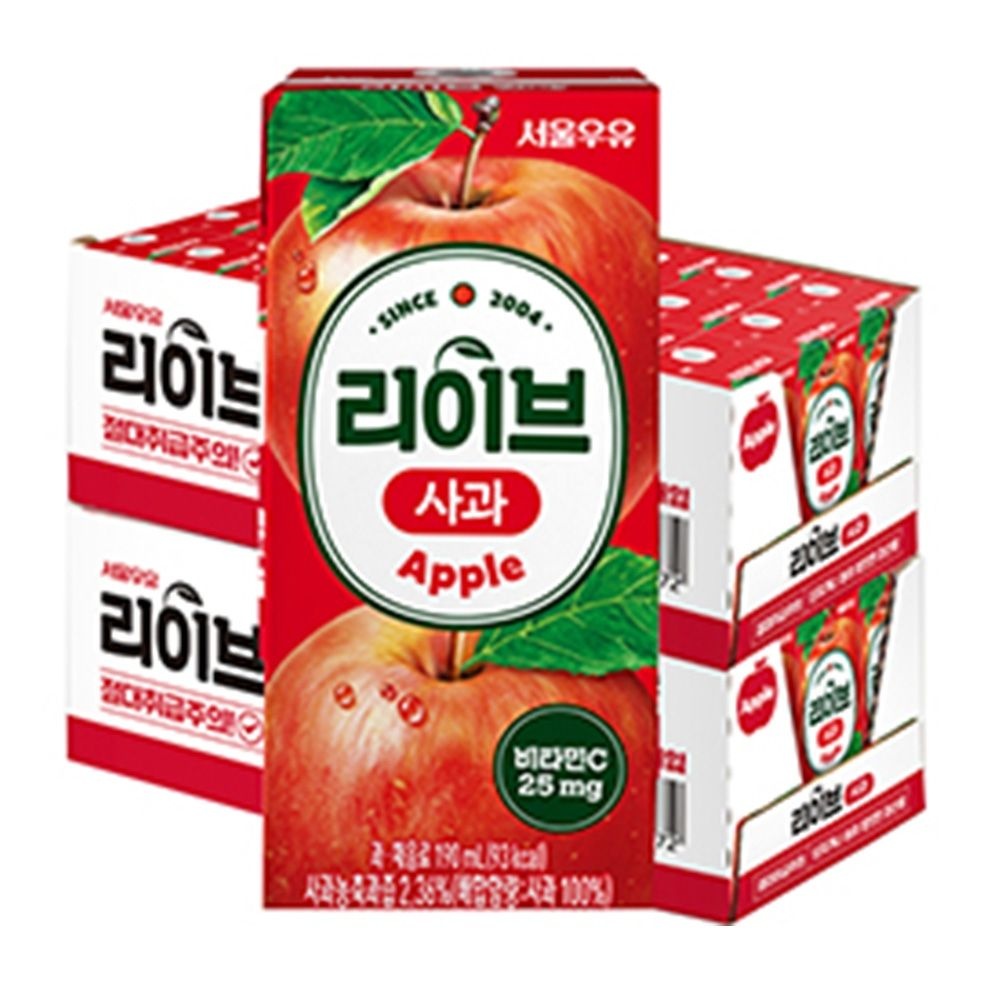 서울우유 리이브사과190ml 48개입 주스