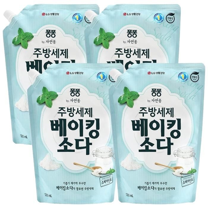 퐁퐁 베이킹소다 주방세제 리필 1.2L 4개