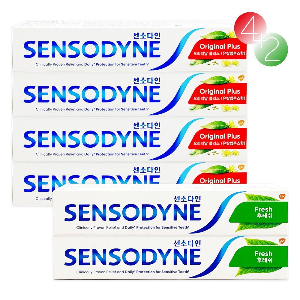 센소다인 치약 100g 6개 세트 / 후레쉬 4개+오리지날 플러스 2개