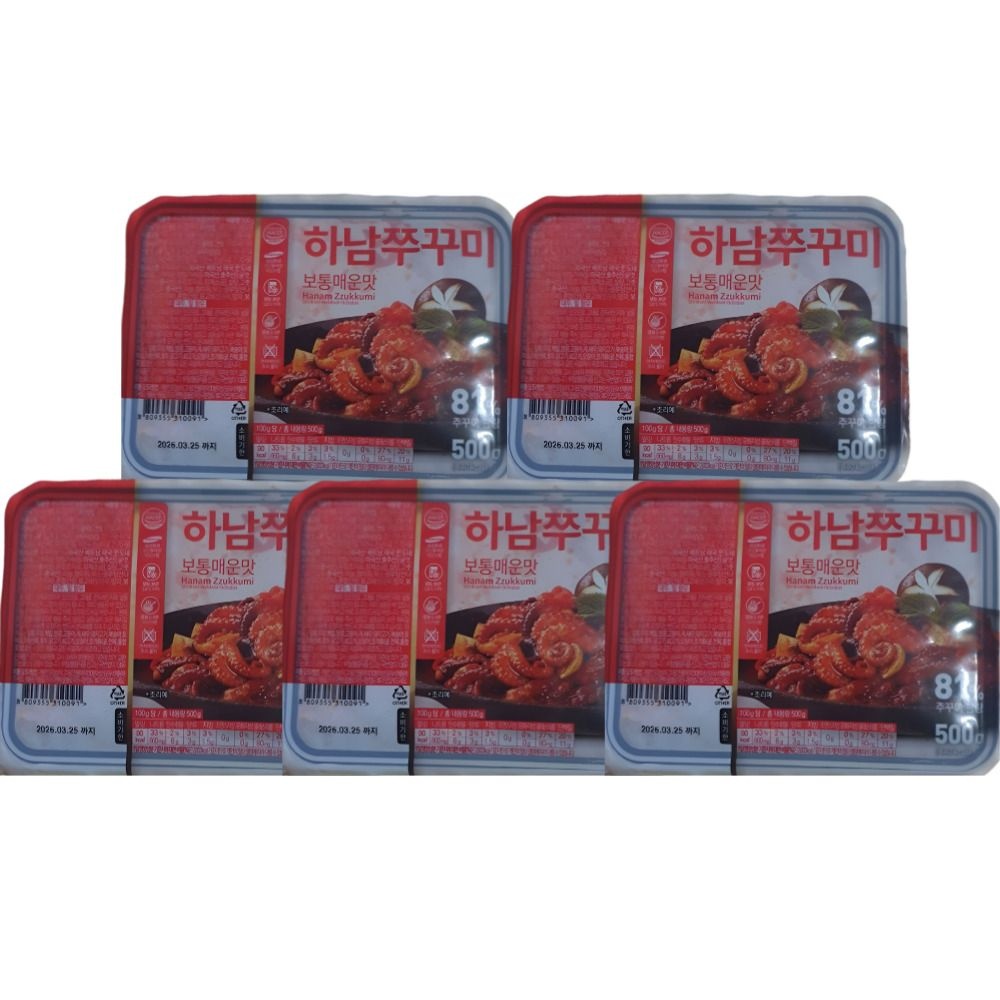 하남쭈꾸미 쭈꾸미 볶음 500g  보통매운맛 5팩 밀키트 (Lkn)