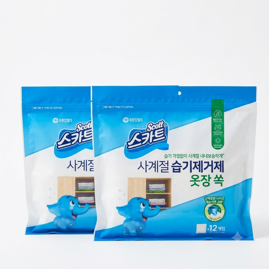 스카트 사계절 습기제거제 옷장 쏙 30g, (12입), 2개