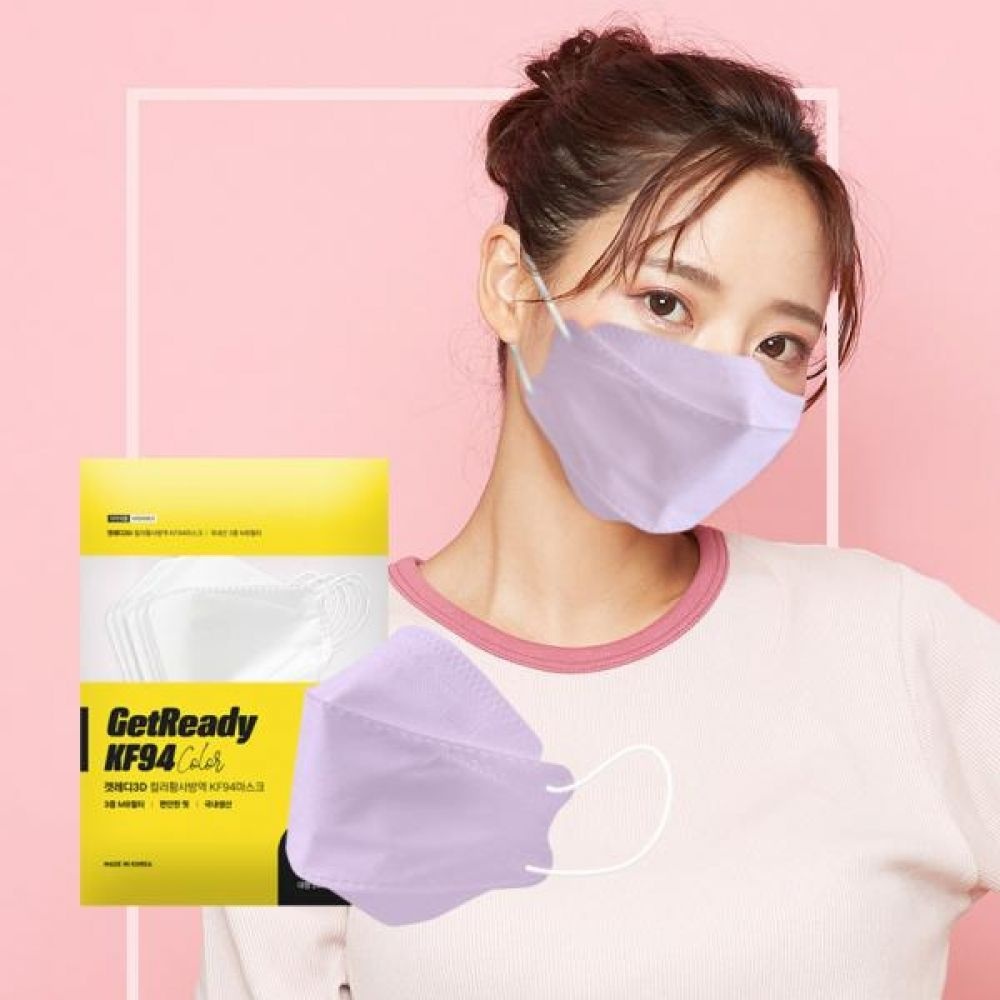 KF94 3D 대형 컬러 황사마스크 100매/일회용/귀편한/여름용/자외선차단