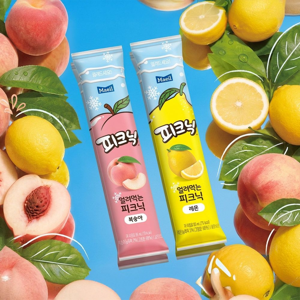 [롯데온] 매일 얼려먹는 피크닉 복숭아&레몬 85ml 6+6 골라담기