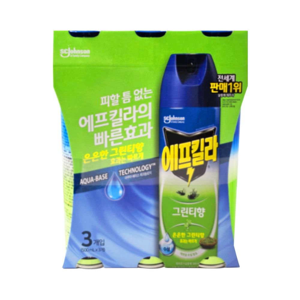 에프킬라 [제조일 24년 5월]에프킬라 에어로졸 그린티향 500ml x 3개입/제조일부터 36개월