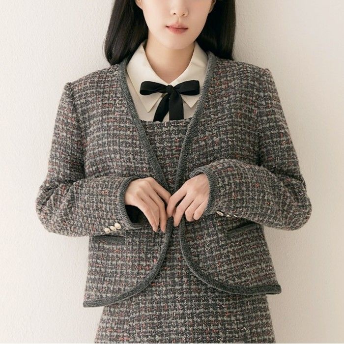 로엠 컬러믹스 가디건형 자켓 RMJKE11RT2-T