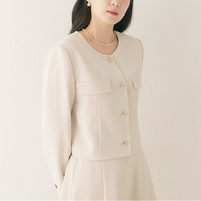 로엠 칼라리스 크롭 자켓 RMJKE12RT2-T
