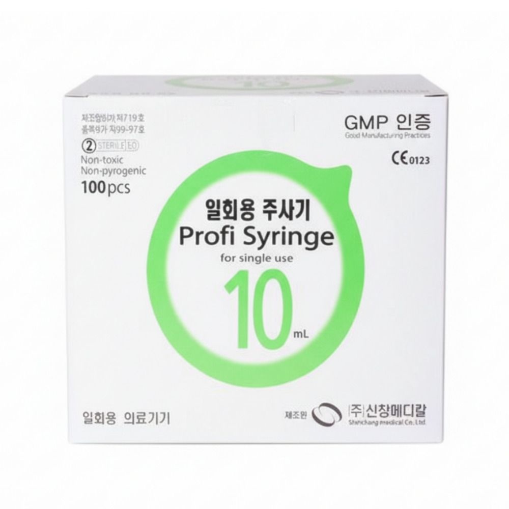 신창메디칼 일회용 주사기 10CC 21G 32mm, 100개입, 1개