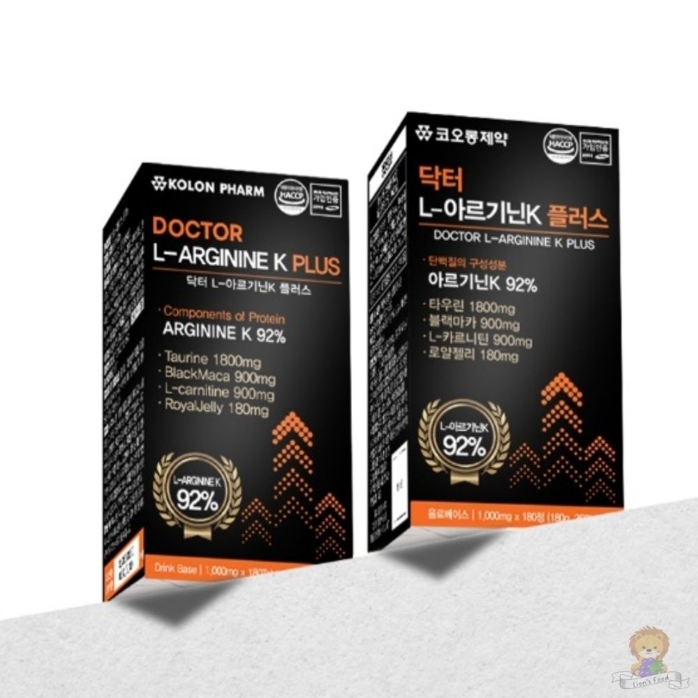 코오롱제약 닥터 L아르기닌K 플러스 1000MG X 180정 환절기건강 고함량 효과좋은