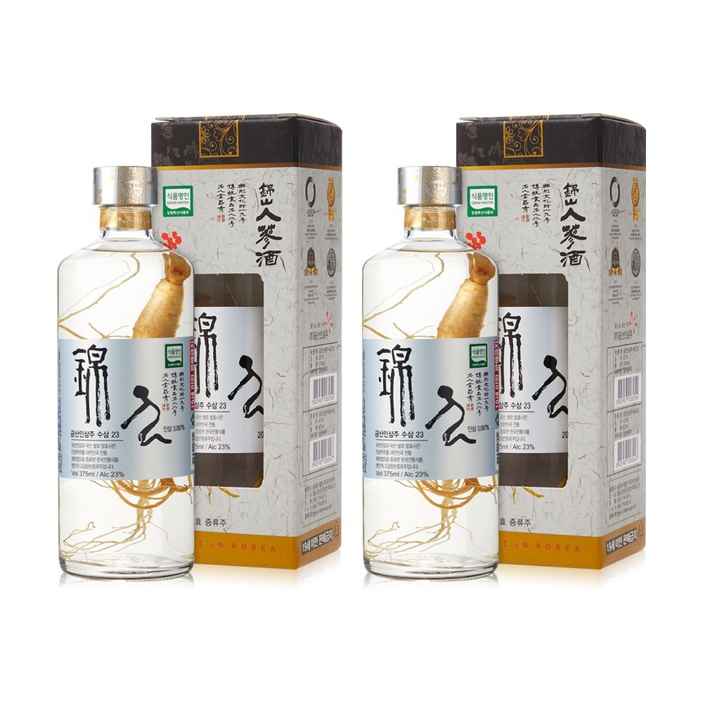 [롯데온] 금산인삼주 수삼23도 375ml x 2병 (22,790원/무배)