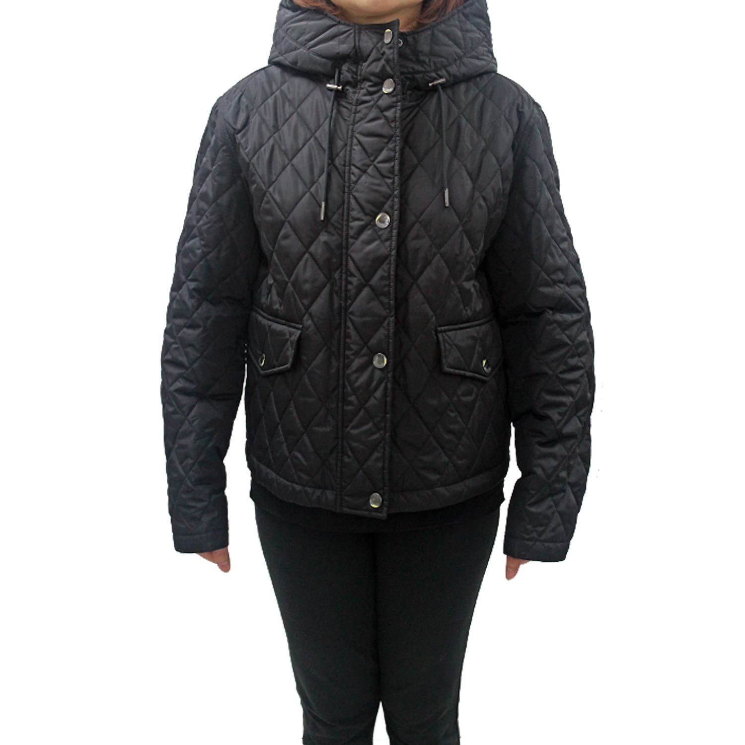 [오늘출발] 버버리 PEMBROKE BLACK CHECK 후드 퀼팅 자켓 8110329