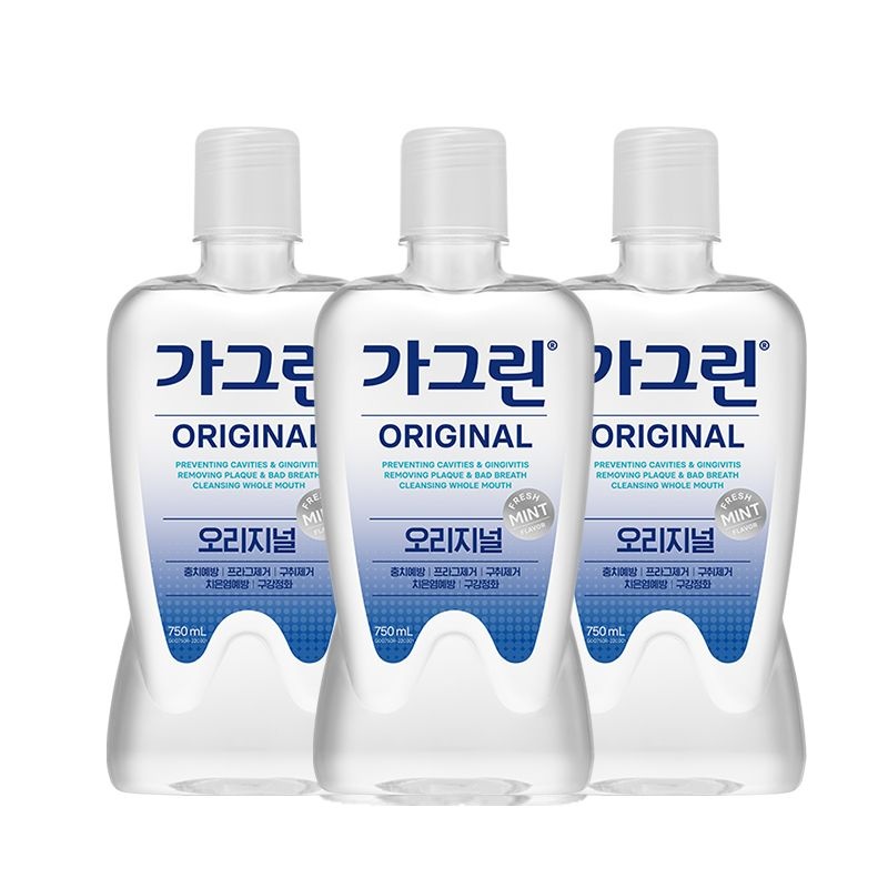 [롯데온] 가그린 구강청결제 오리지널/제로 750ml 3개