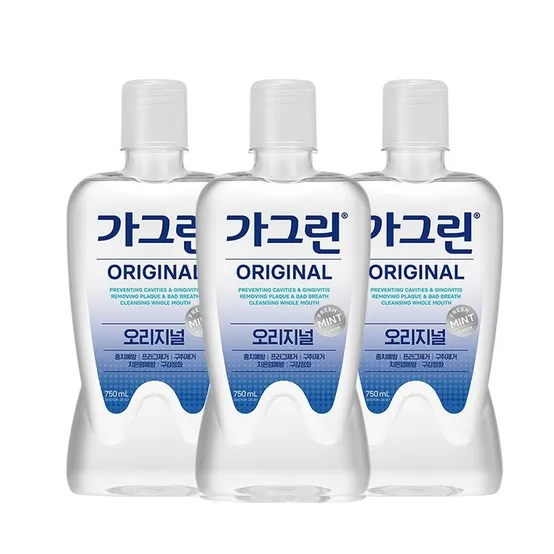 가그린 구강청결제 오리지널/제로 750ml 3개/5개