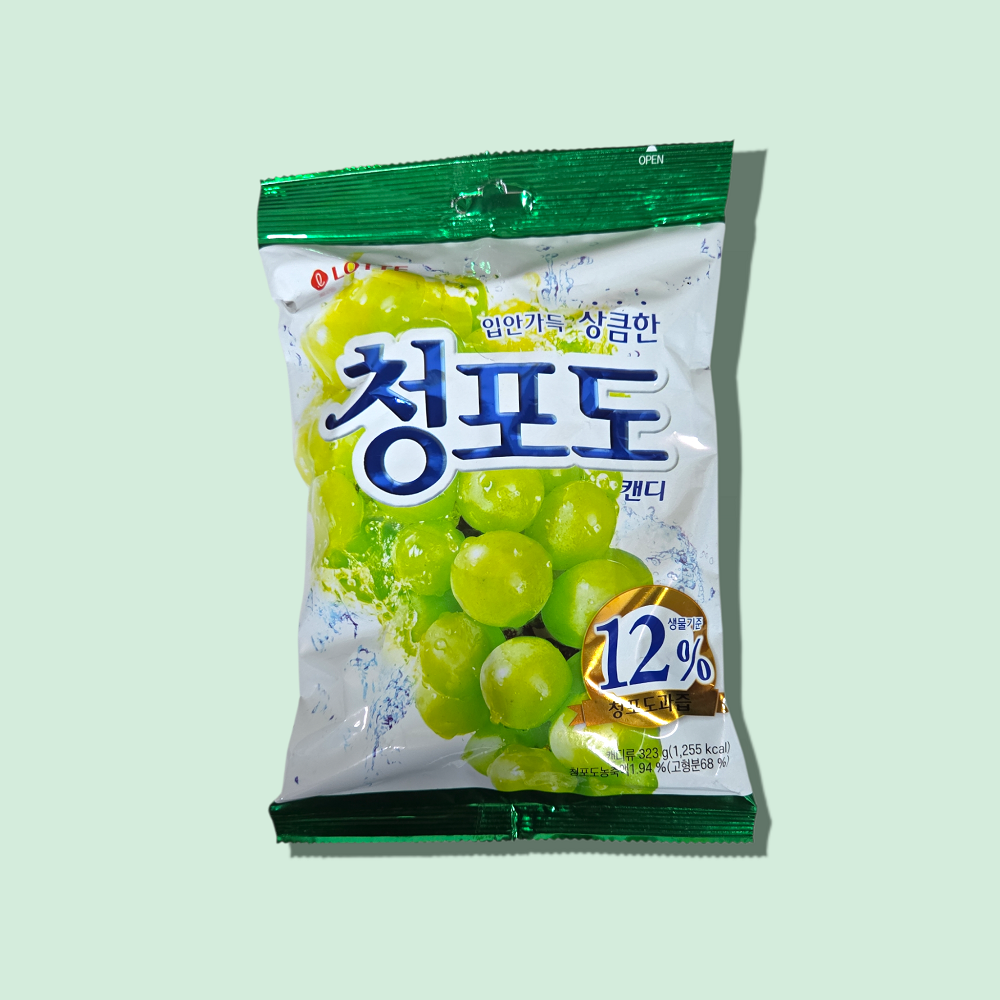 롯데 청포도 캔디 323g x6 (1박스)