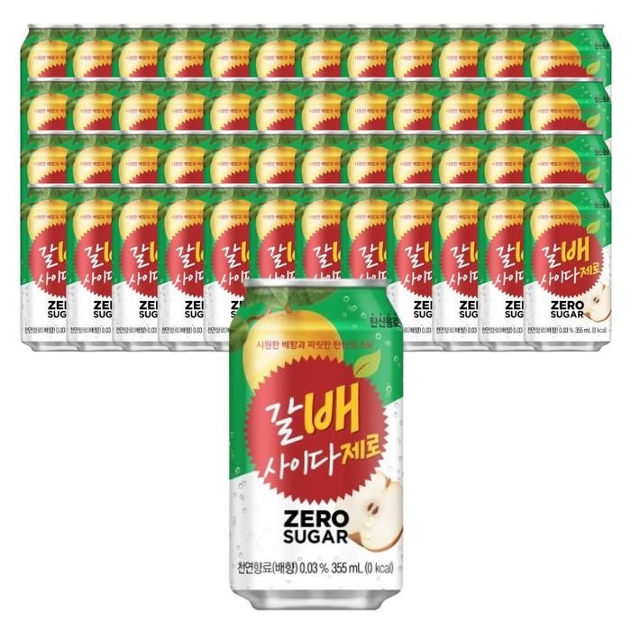 [해태제과] 해태음료 갈배 사이다 제로 355ml 48개