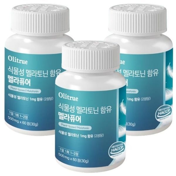 [하프클럽]올리트루 식물성 멜라토닌 함유 멜라퓨어 60정 x 3개
