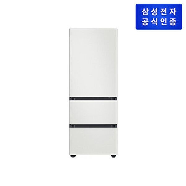 삼성전자 [삼성전자][삼성] 비스포크 김치플러스 3도어 키친핏 [RQ33DB74D201] 313L 코타 화이트