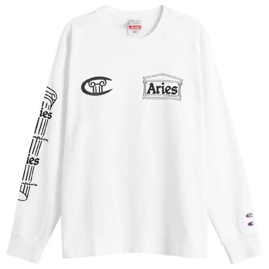 챔피언 챔피온 Champion x Aries Stars Long Sleeve T Shirt White 1116695
