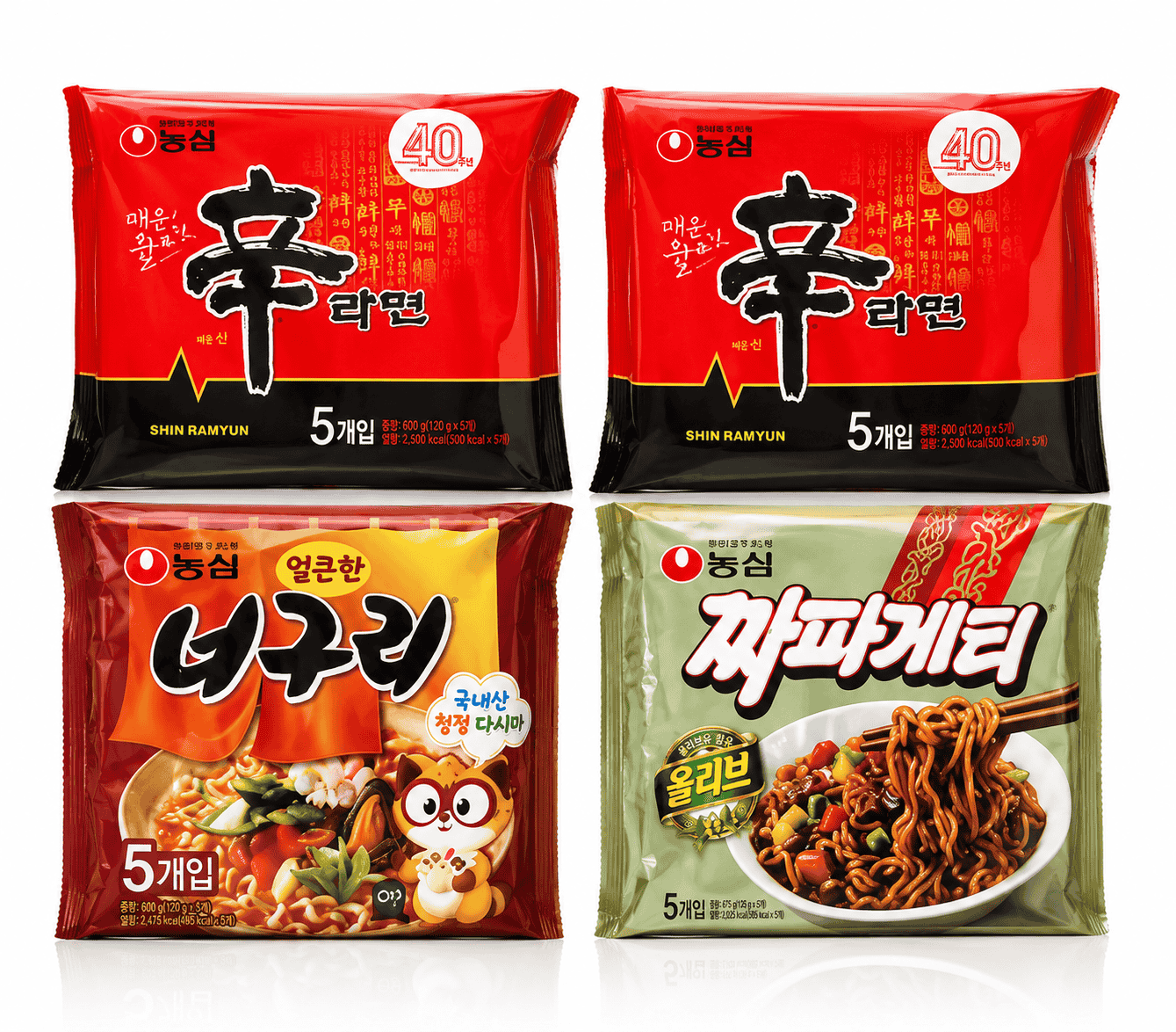 농심 신라면 5입*2개 + 너구리 5입 + 짜파게티 5입(총20봉)