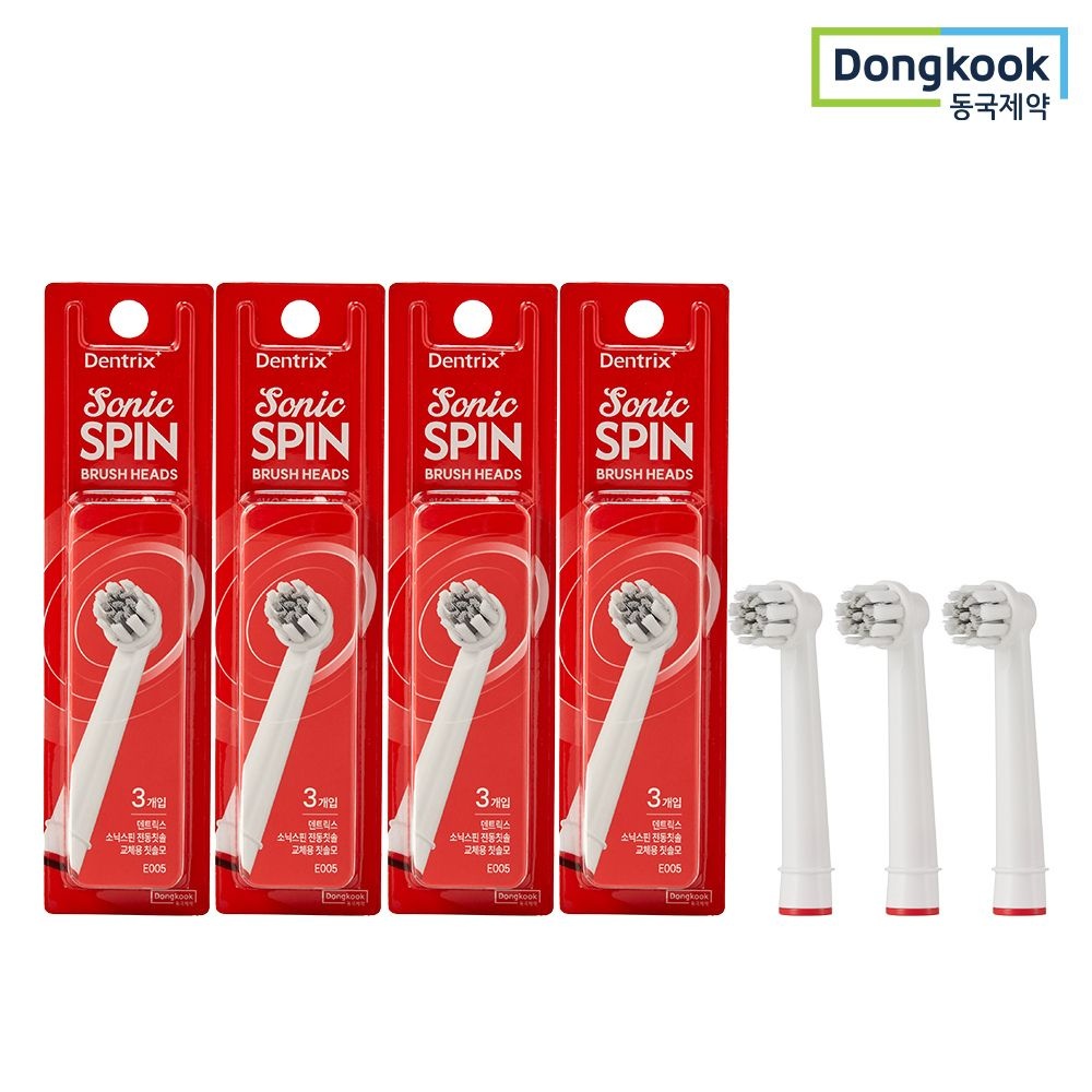 (현대Hmall) [동국제약] 덴트릭스 소닉스핀 전동칫솔 교체용 칫솔모 3P 4개