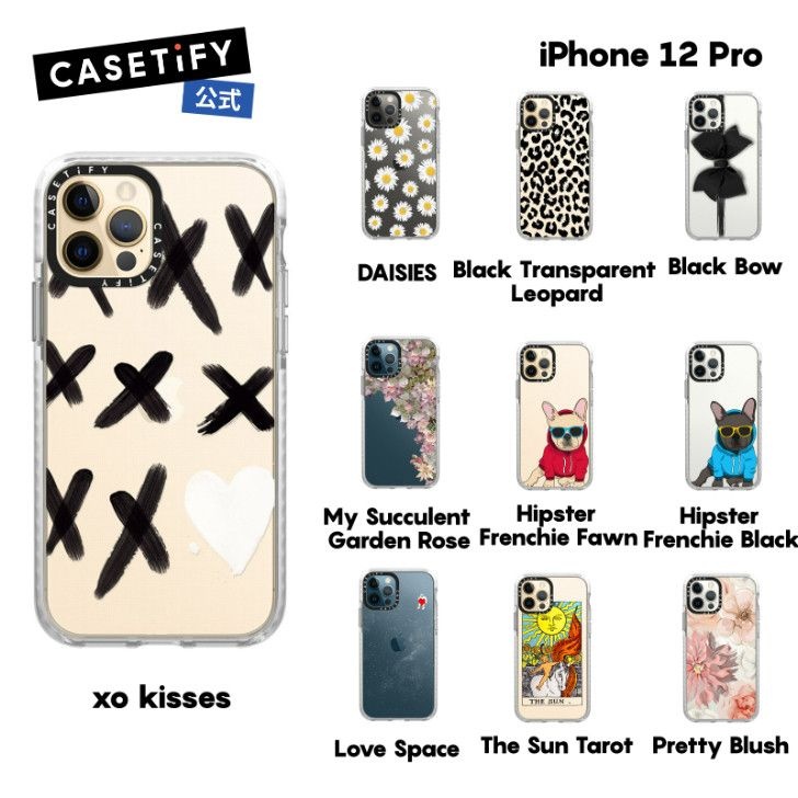 [해외] 케이스티파이 재팬 CASETiFY iPhone 12Pro 인팩트 케이스 클리어 블랙 클리어 프로스트 힙스터 프렌치 포운 러브 스 PP