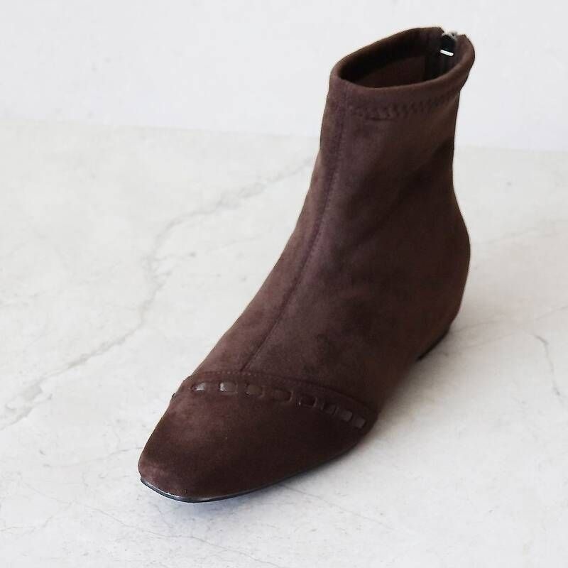 [백화점 정품] 원더슈즈 발렌노 컴포트 쿠션 미끄럼방지 백지퍼 스티치 앵클부츠 4CM LS-5581